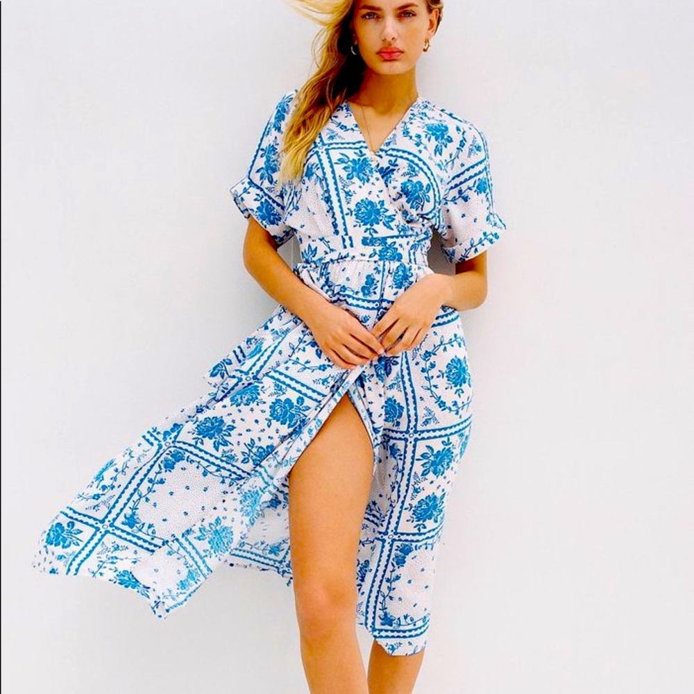 Urban Outfitters Gabrielle Midi Wrap Dress